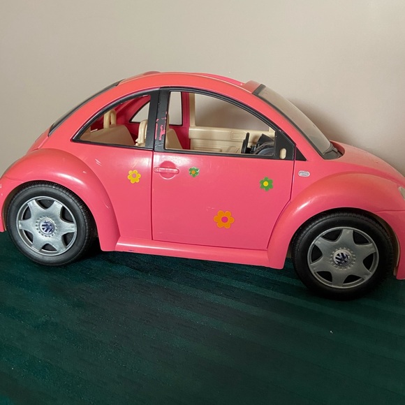 Barbie Other - Pink Toy Car with Flower Decals